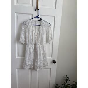 Women's White Lace Romper Size Small Hers and Mine